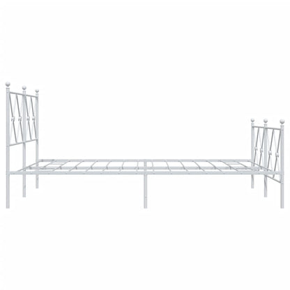 Giroletto con Testiera e Pediera Metallo Bianco 140x200 cm | homemem39
