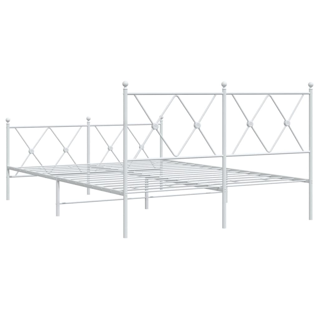 Giroletto con Testiera e Pediera Metallo Bianco 140x200 cm | homemem39