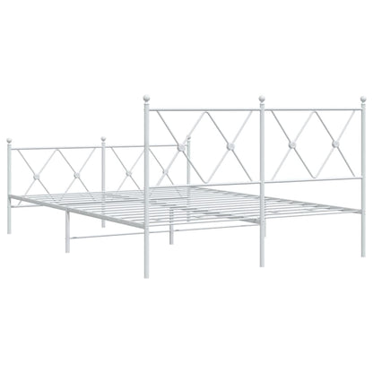 Giroletto con Testiera e Pediera Metallo Bianco 140x200 cm | homemem39