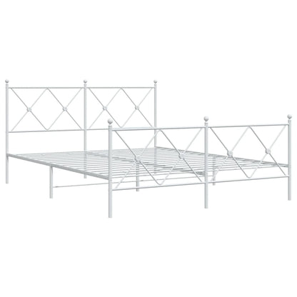 Giroletto con Testiera e Pediera Metallo Bianco 150x200 cm | homemem39