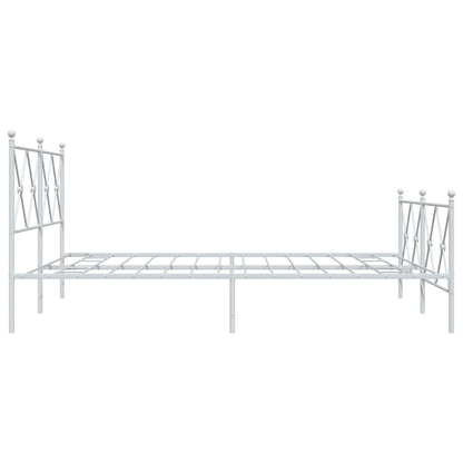 Giroletto con Testiera e Pediera Metallo Bianco 150x200 cm | homemem39