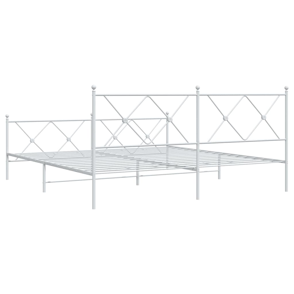 Giroletto con Testiera e Pediera Metallo Bianco 183x213 cm | homemem39