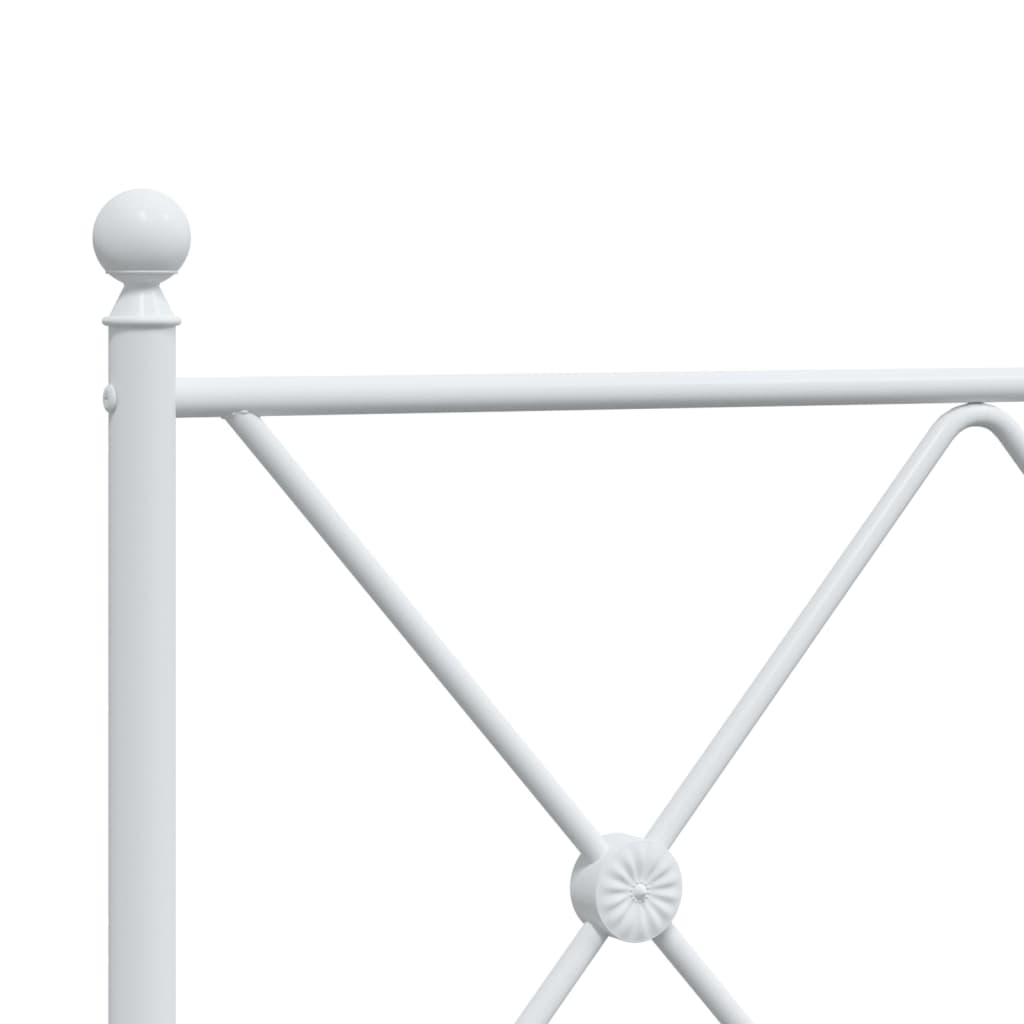 Giroletto con Testiera e Pediera Metallo Bianco 183x213 cm | homemem39