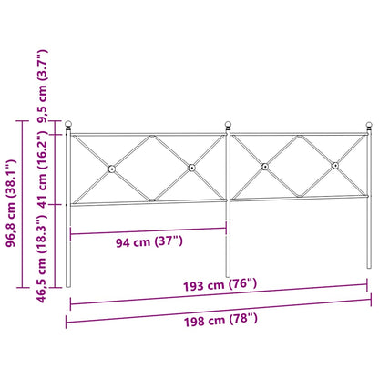 Testiera di Ricambio in Metallo Bianco 193 cm | homemem39