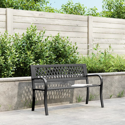Panca da Giardino Nera 120 cm Acciaio | homemem39