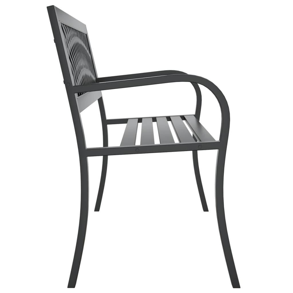 Panca da Giardino Nera 120 cm Acciaio | homemem39