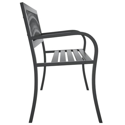 Panca da Giardino Nera 120 cm Acciaio | homemem39