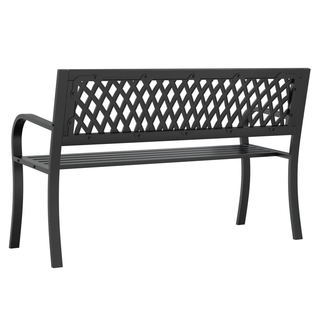 Panca da Giardino Nera 120 cm Acciaio | homemem39