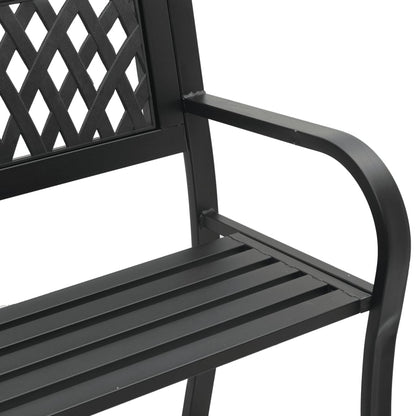 Panca da Giardino Nera 120 cm Acciaio | homemem39