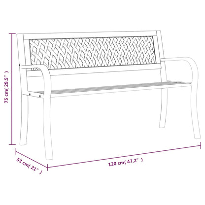 Panca da Giardino Nera 120 cm Acciaio | homemem39
