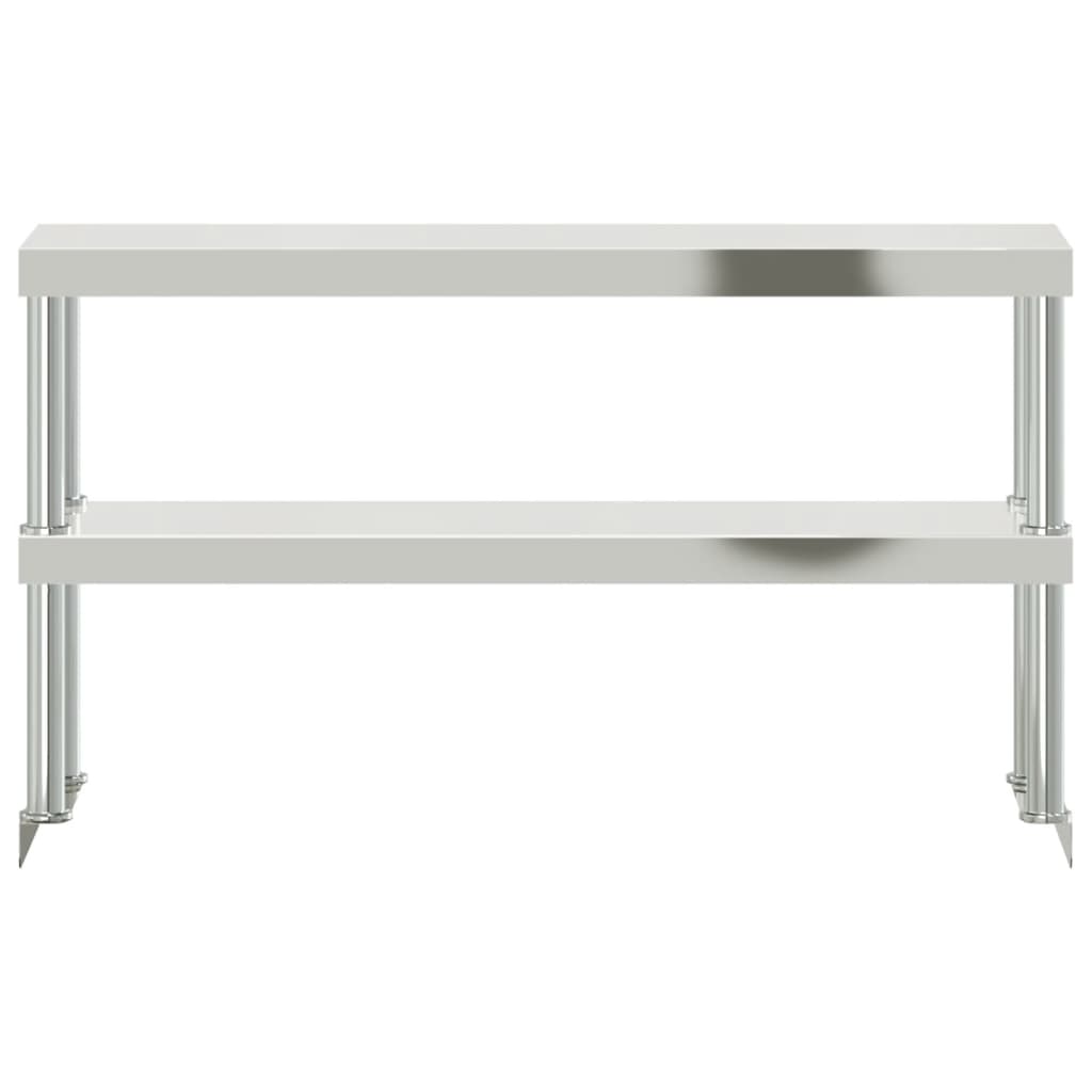 Ripiano per Tavolo da Lavoro 2 Piani 110x30x65 cm Acciaio Inox - homemem39