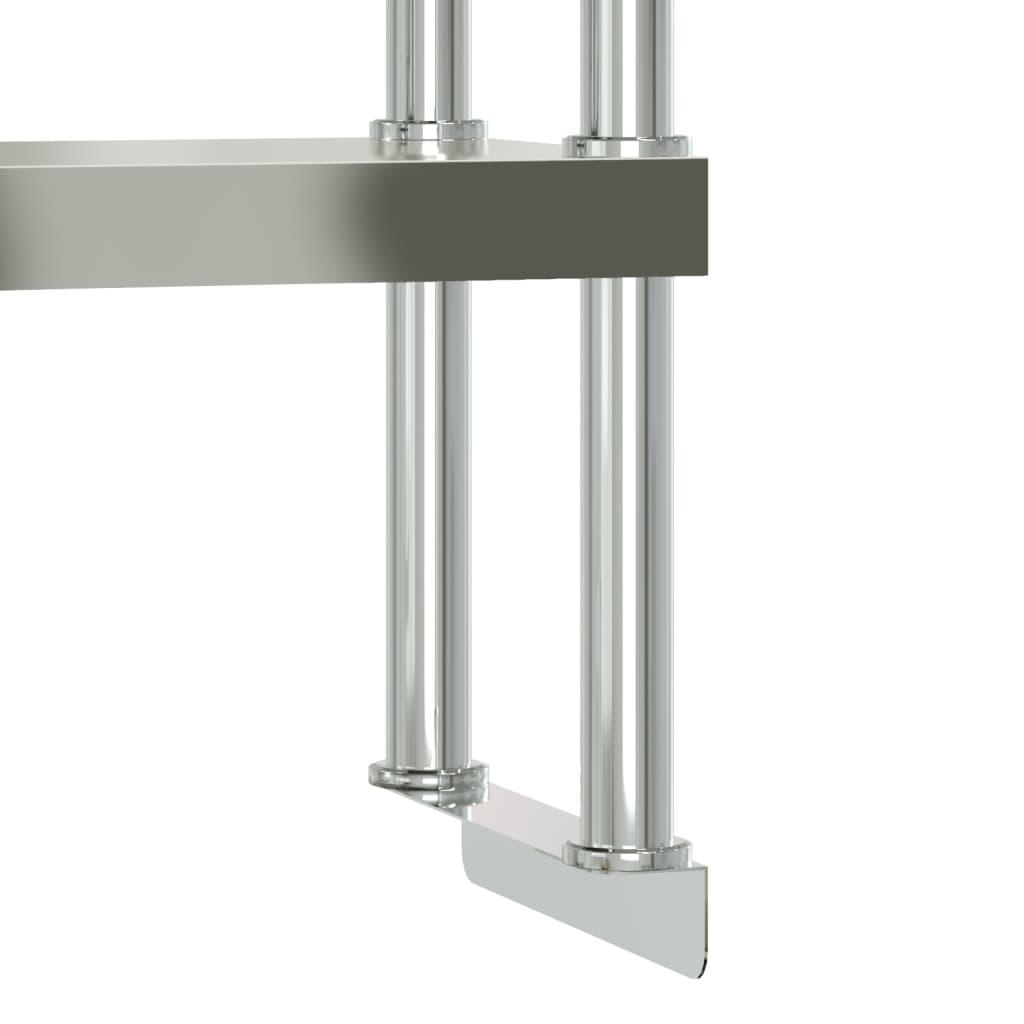 Ripiano per Tavolo da Lavoro 2 Piani 110x30x65 cm Acciaio Inox - homemem39