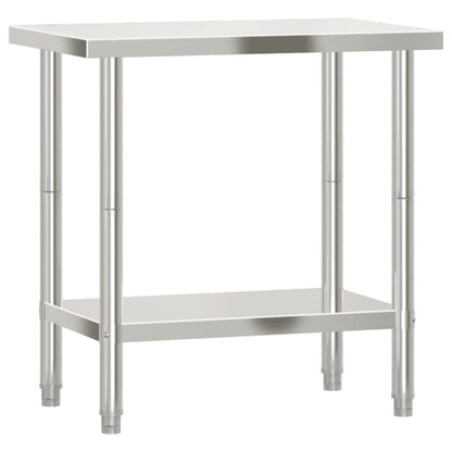 Tavolo da Lavoro da Cucina 82,5x55x85cm in Acciaio Inossidabile | homemem39