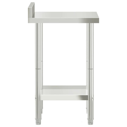 Tavolo Lavoro da Cucina con Paraschizzi 55x55x93cm Acciaio Inox
