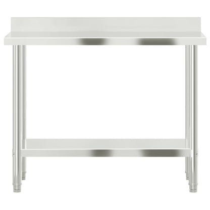 Tavolo Lavoro Cucina con Paraschizzi 110x55x93cm Acciaio Inox | homemem39