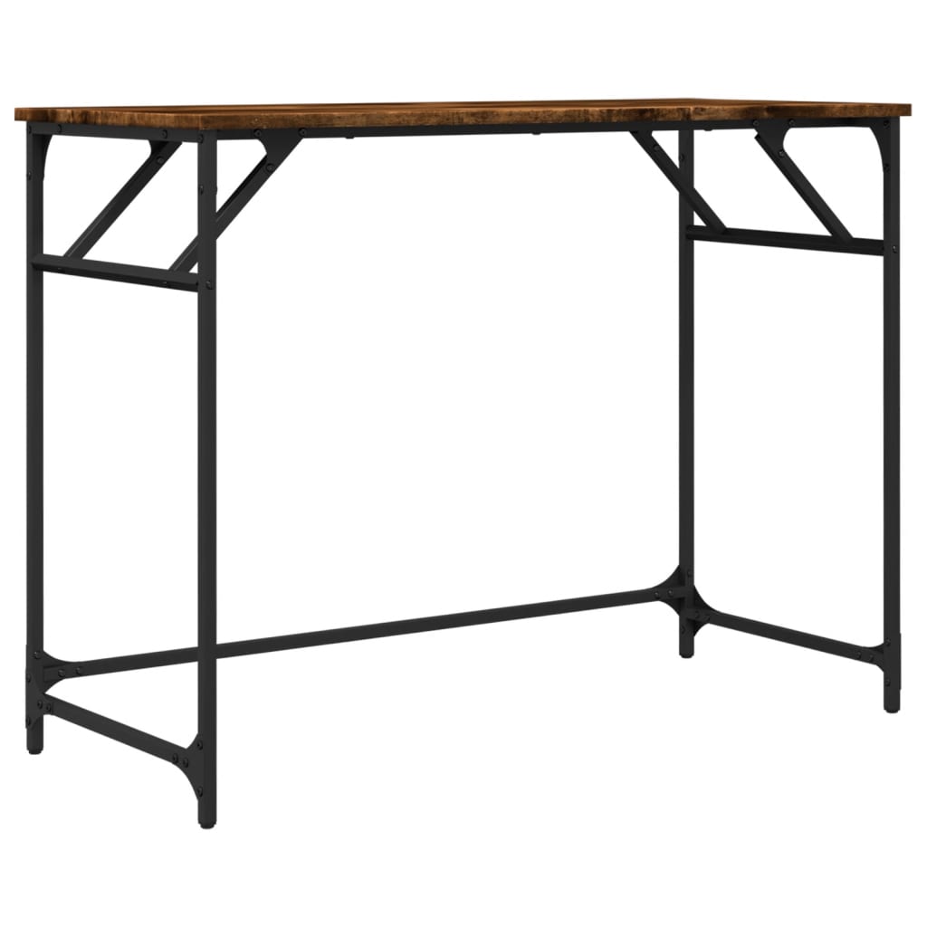 Scrivania Fumo 100x45x76cm Legno e Acciaio Verniciato a Polvere | homemem39