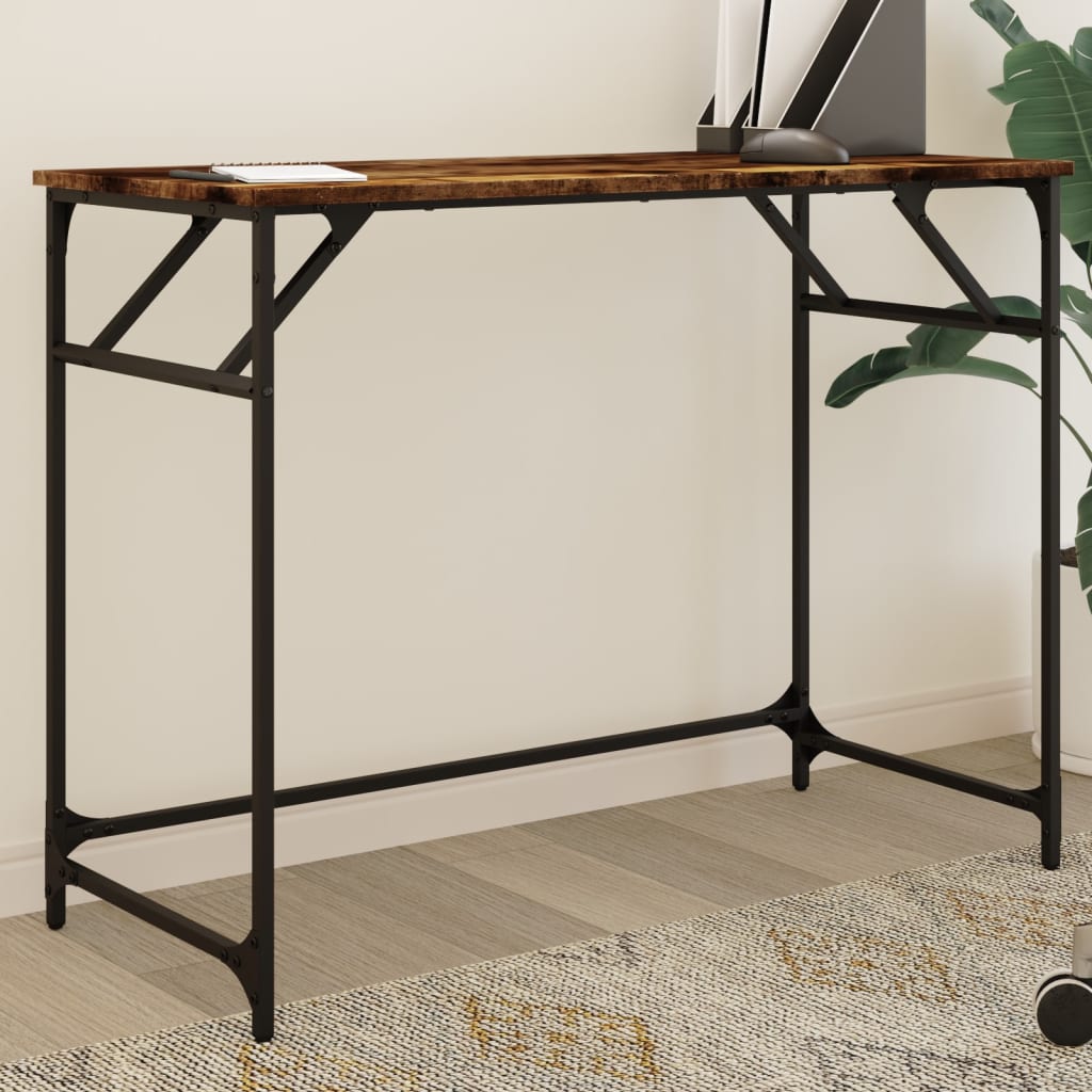 Scrivania Fumo 100x45x76cm Legno e Acciaio Verniciato a Polvere | homemem39