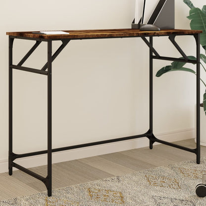 Scrivania Fumo 100x45x76cm Legno e Acciaio Verniciato a Polvere | homemem39