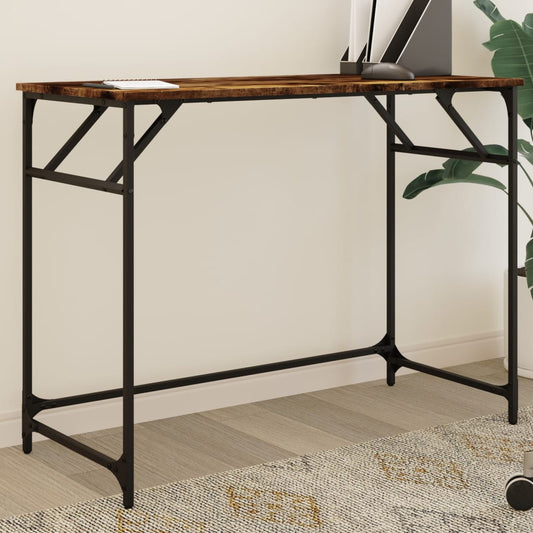 Scrivania Fumo 100x45x76cm Legno e Acciaio Verniciato a Polvere | homemem39