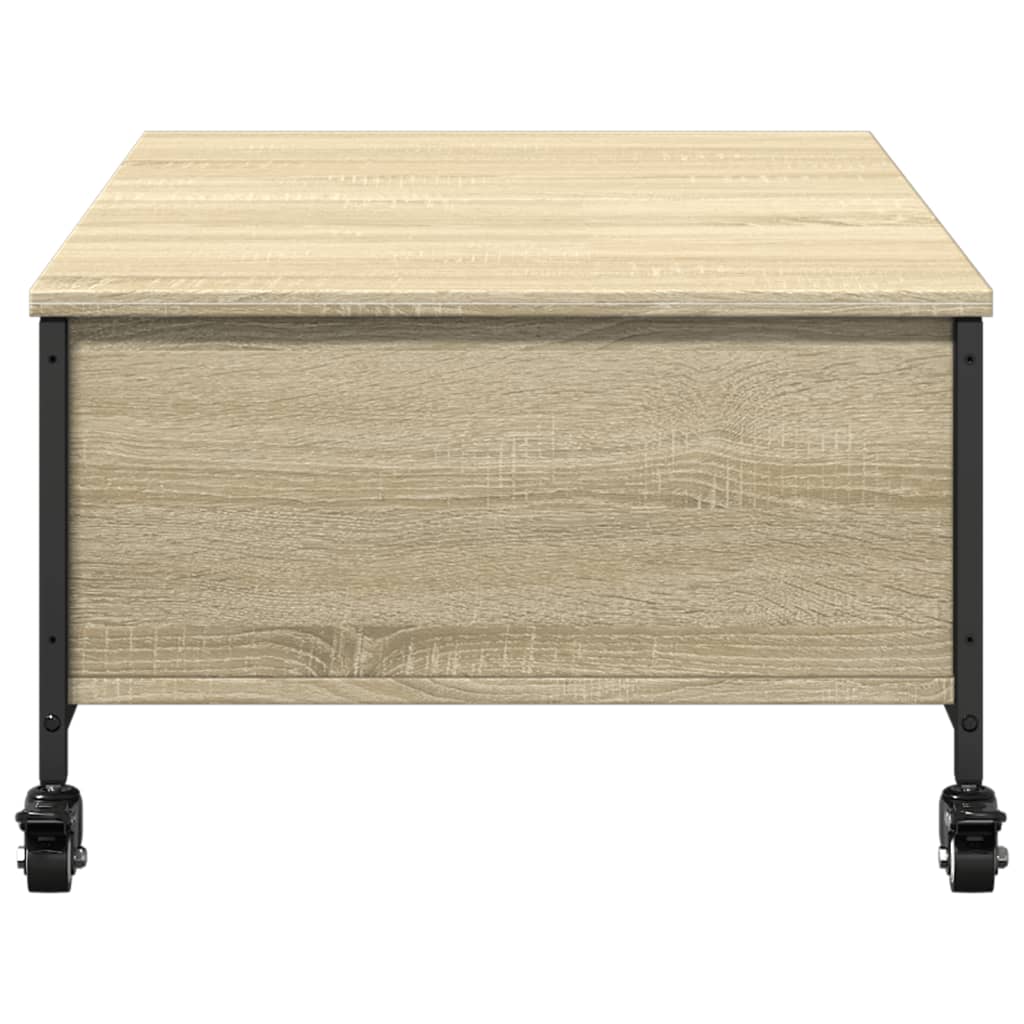 Tavolino con Ruote Rovere Sonoma 91x55x34 cm Legno Multistrato | homemem39