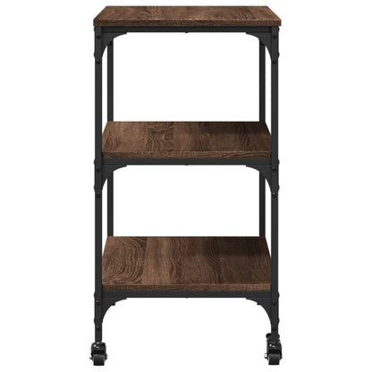 Kitchen Trolley Brown Oak 60x41x76 cm Plywood