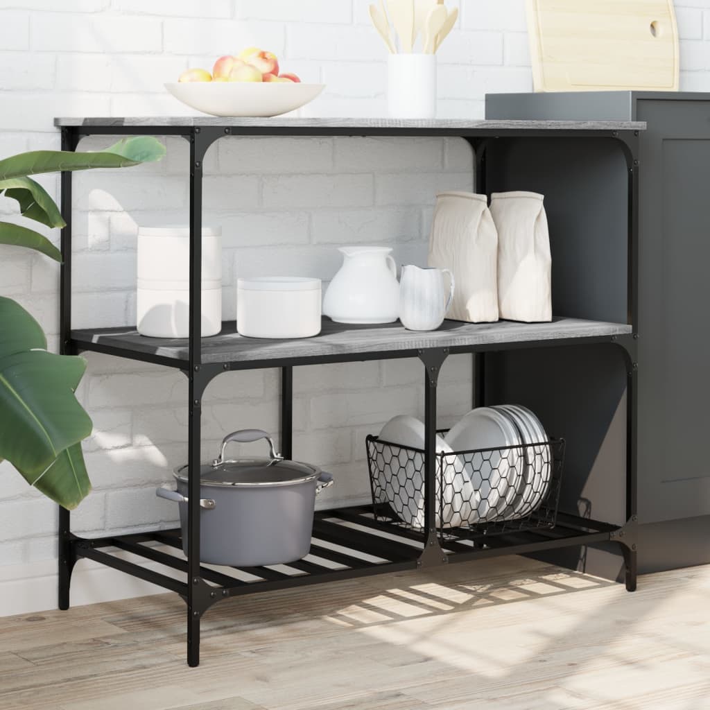 Sonoma Gray Kitchen Trolley 100x50x95 cm in Plywood