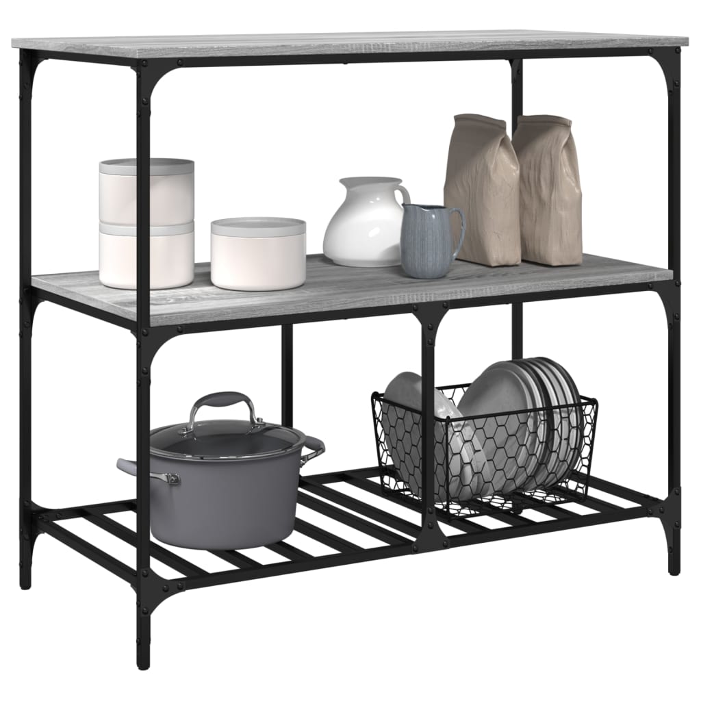 Sonoma Gray Kitchen Trolley 100x50x95 cm in Plywood