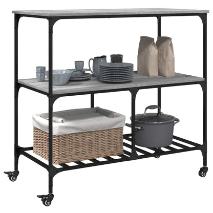 Sonoma Gray Kitchen Trolley 100x50x95 cm in Plywood