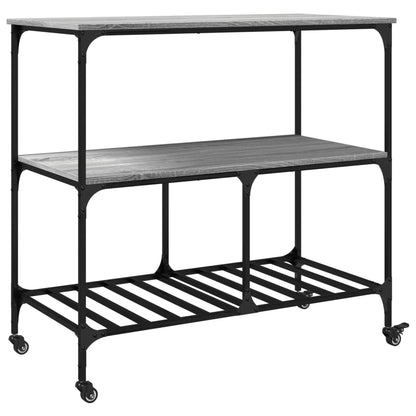 Sonoma Gray Kitchen Trolley 100x50x95 cm in Plywood