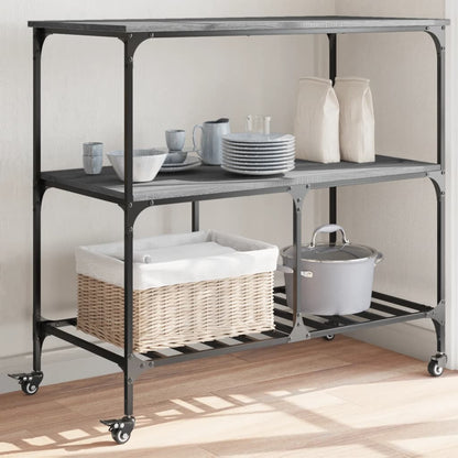 Sonoma Gray Kitchen Trolley 100x50x95 cm in Plywood