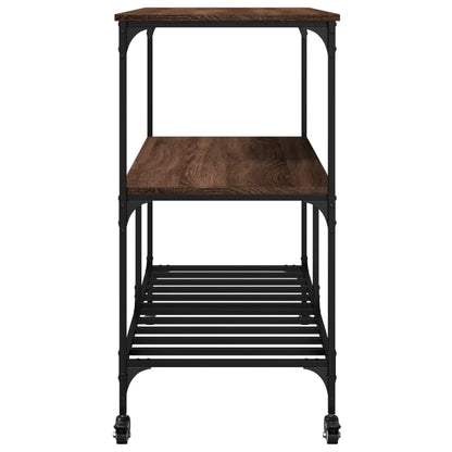 Kitchen Trolley Brown Oak 100x50x95 cm Plywood