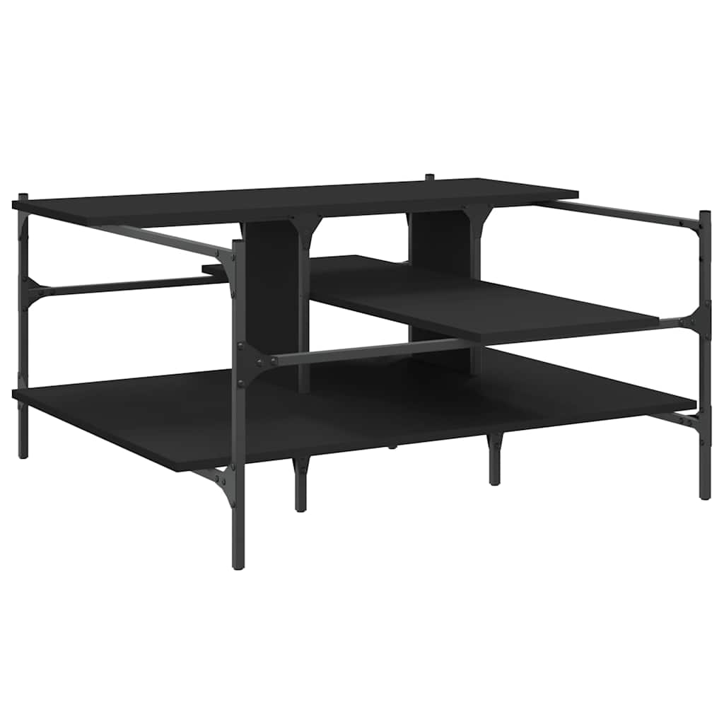 Tavolino da Salotto Nero 100x100x48,5 cm in Legno Multistrato | homemem39