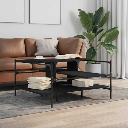 Tavolino da Salotto Nero 100x100x48,5 cm in Legno Multistrato | homemem39