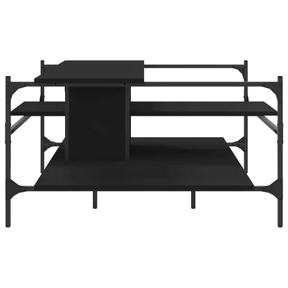 Tavolino da Salotto Nero 100x100x48,5 cm in Legno Multistrato