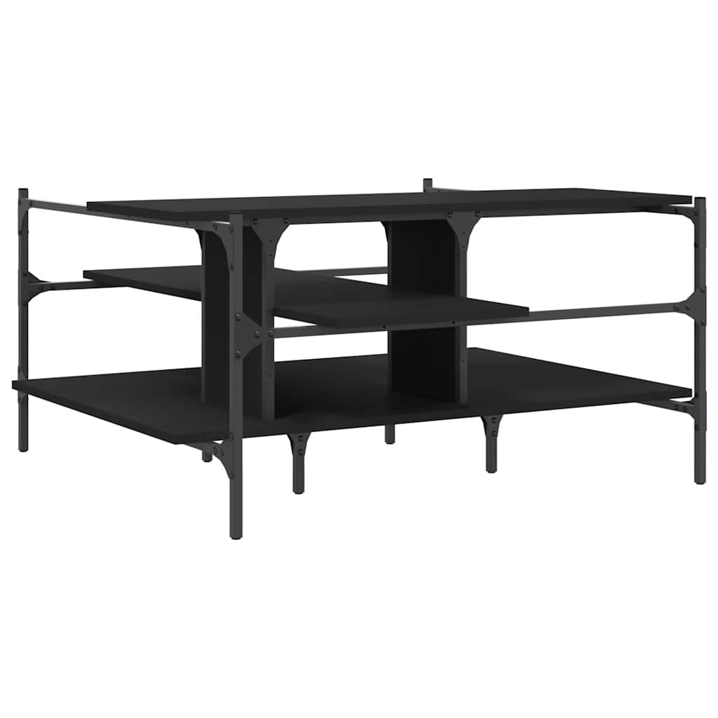 Tavolino da Salotto Nero 100x100x48,5 cm in Legno Multistrato | homemem39