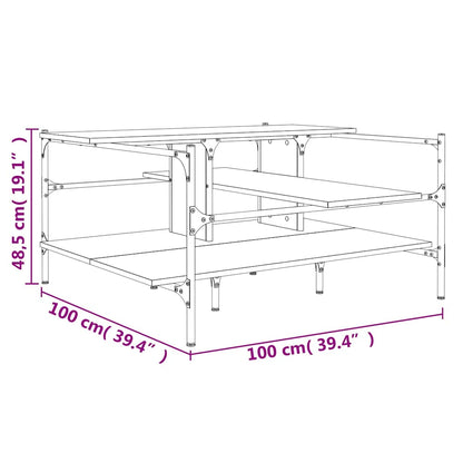 Tavolino da Salotto Nero 100x100x48,5 cm in Legno Multistrato | homemem39