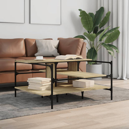 Tavolino Salotto Rovere Sonoma 100x100x48,5cm Legno Multistrato