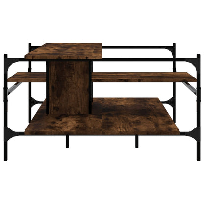 Tavolino Salotto Rovere Fumo 100x100x48,5cm Legno Multistrato