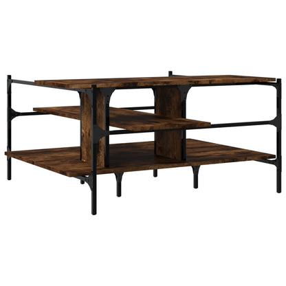 Tavolino Salotto Rovere Fumo 100x100x48,5cm Legno Multistrato