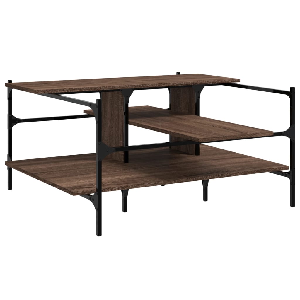 Tavolino Salotto Rovere Marrone 100x100x48,5 Legno Multistrato | homemem39