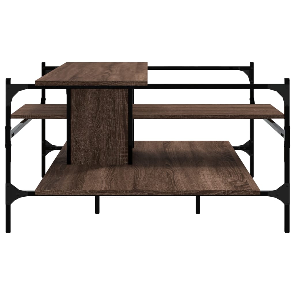 Tavolino Salotto Rovere Marrone 100x100x48,5 Legno Multistrato | homemem39