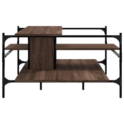 Tavolino Salotto Rovere Marrone 100x100x48,5 Legno Multistrato | homemem39