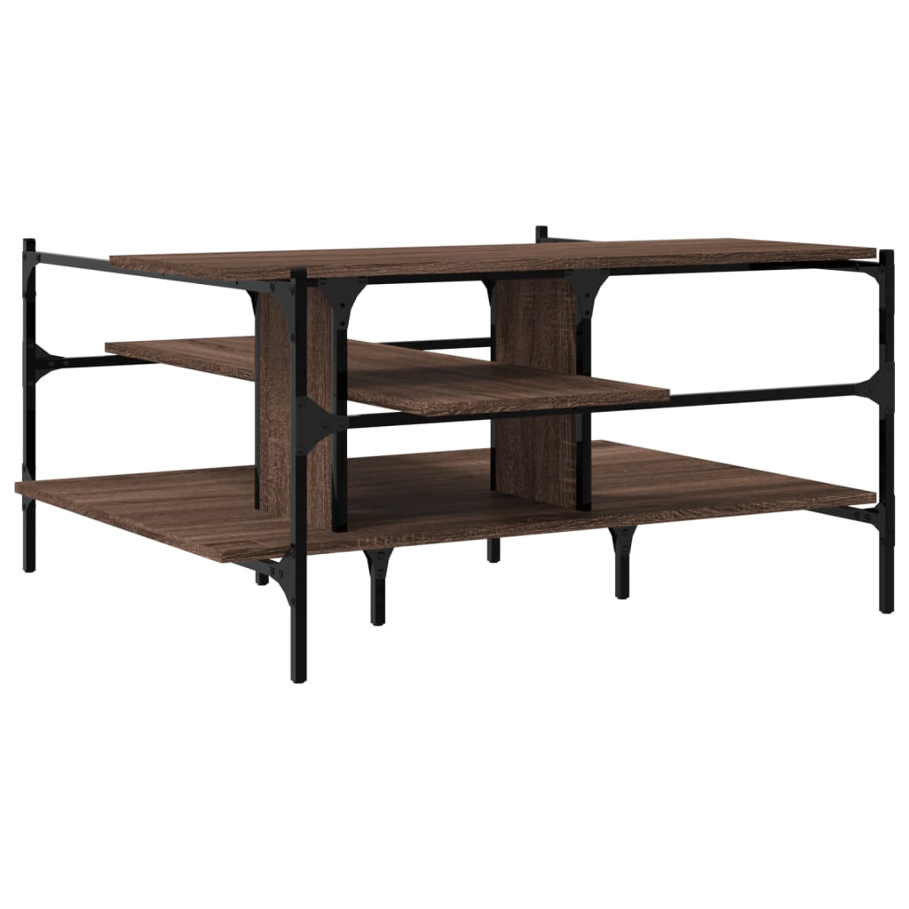Tavolino Salotto Rovere Marrone 100x100x48,5 Legno Multistrato | homemem39