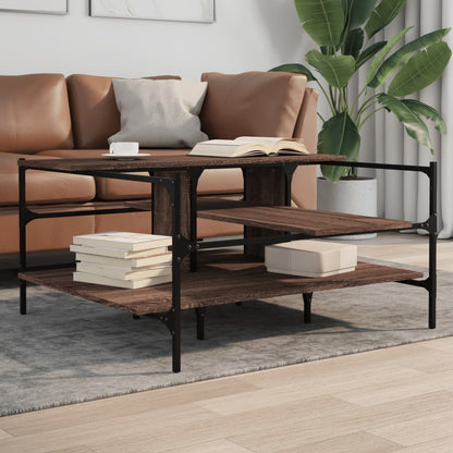Tavolino Salotto Rovere Marrone 100x100x48,5 Legno Multistrato | homemem39