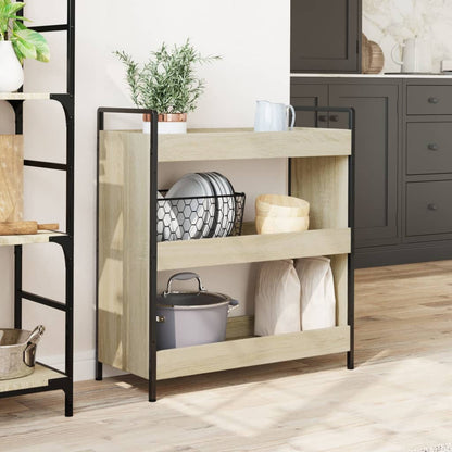 Sonoma Oak Kitchen Trolley 70x30x82 cm Plywood