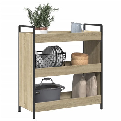 Sonoma Oak Kitchen Trolley 70x30x82 cm Plywood