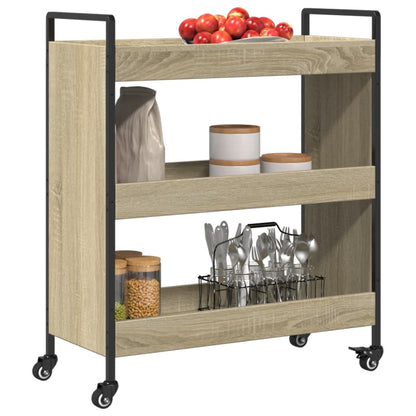 Sonoma Oak Kitchen Trolley 70x30x82 cm Plywood