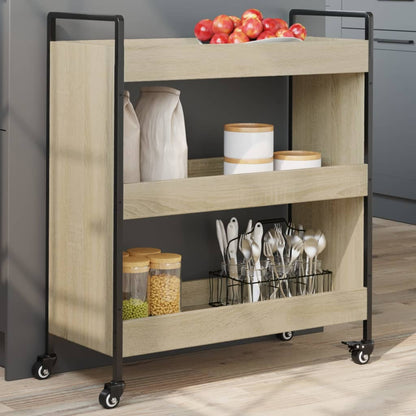 Sonoma Oak Kitchen Trolley 70x30x82 cm Plywood