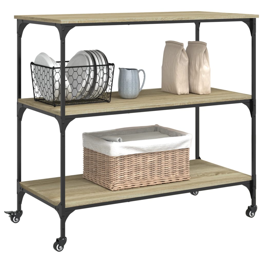 Sonoma Oak Kitchen Trolley 102x50x95 cm