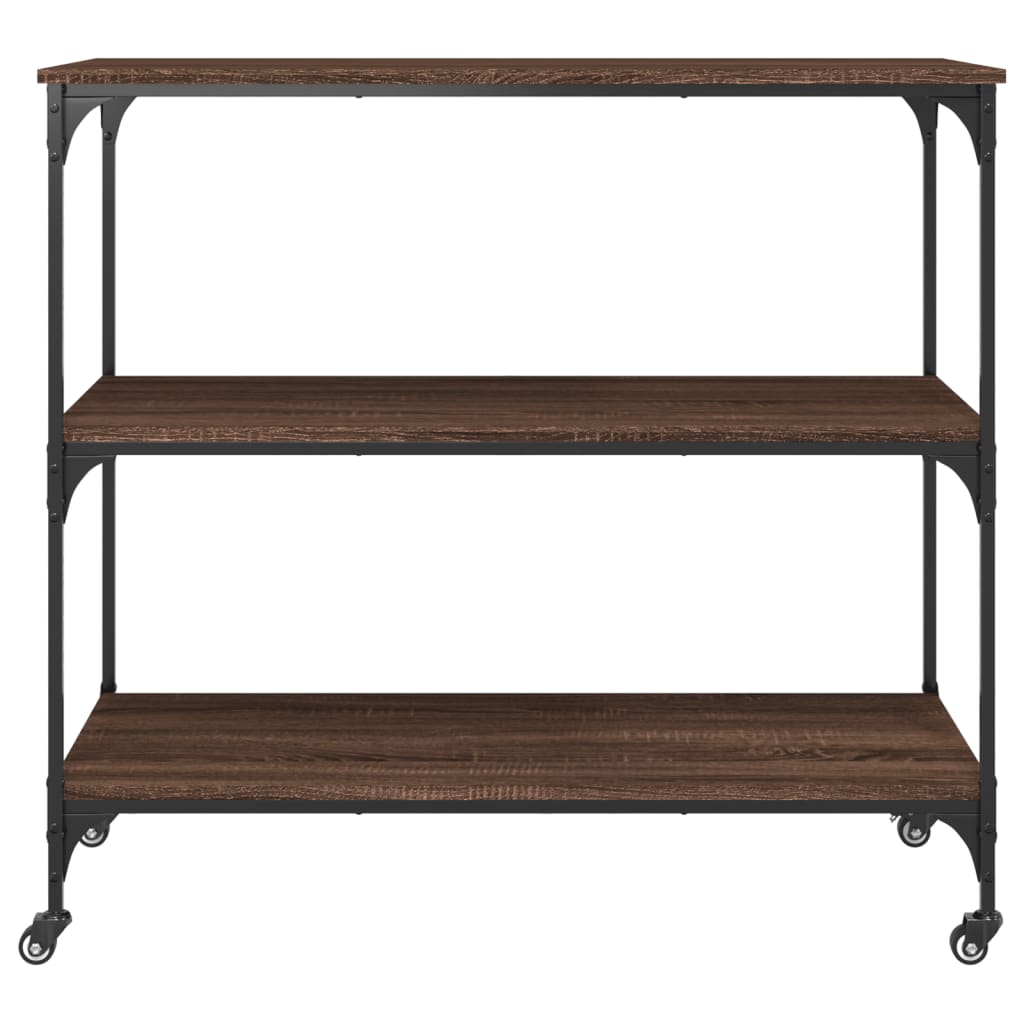 Kitchen Trolley Brown Oak 102x50x95 cm Plywood